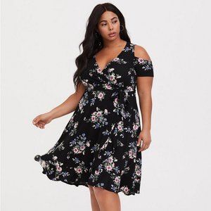 Cold-Shoulder Floral Dress